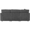 Modern Sectional Sofa Modular Sofa With Movable Ottoman, USB Ports & Phone Holder Chenille - Gray - Image 13