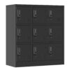 9 Door Employee Storage Locker With Card Slot, Lockers For Office, Gym, School, And Home - Black - Image 8