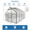 6X10 Ft Polycarbonate Greenhouse Raised Base And Anchor Aluminum Heavy Duty Walk-In Greenhouses For Outdoor Backyard In All Season - Black - Image 7