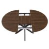 Retractable Dining Table, Round Extendable 6 Person Table - Walnut - Image 9