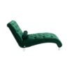 Velvet Button Tufted Upholstered Chaise Lounge Chair With Pillow For Bedroom Living Room Office - Emerald - Image 13