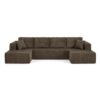 Modern Minimalist U Shape Modular Sectional Sofa, Sleeper Sofa In Corduroy - Brown - Image 10