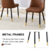 Modern Brown Suede Like Velvet Dining Chair (Set of 2) - Black / Gold - Image 7