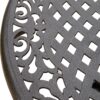 Tranquilius - Outdoor Round Dining Table With Lattice Tabletop, Umbrella Hole And Curved Legs - Bronze - Image 6