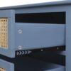 3 Drawer Cabinet Natural Rattan Suitable For Bedroom - Blue - Image 12
