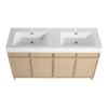 Contemporary Freestanding Bathroom Vanity With White Double Resin Sink & Soft Close Doors - Oak - Image 9