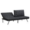 Contemporary Wood Frame Sofa Bed With Stainless Legs - Black - Image 10