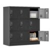 9 Door Employee Storage Locker With Card Slot, Lockers For Office, Gym, School, And Home - Black - Image 9