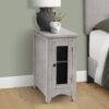 Accent End Table, Narrow, Storage, Transitional - Gray Wash - Image 3