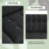L Shaped Convertible Sectional Sofa 4 Seat Tufted Couch Set With Two Tone Adjust Legs Cloud Movable Ottoman - Black - Image 20
