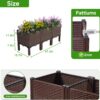 Raised Garden Beds Outdoor, Polypropylene Planter Boxes Outdoor For Vegetables, Flowers, Herbs, Garden Box With Drain Outlet, Heat And Frost Resistant Planters - Black / Brown - Image 3