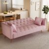 Convertible Double Folding Living Room Sofa Bed - Pink - Image 4