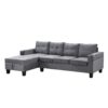 Modern Sectional Sofa Set With L Shape Chaise Lounge, Cup Holder, And Storage - Gray - Image 9