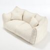 Comfortable Dual Beanbag Chair With High Resilience Foam Core For 2 People - Beige - Image 14