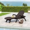 Polypropylene Resin Chaise Lounge With Hand Crafted Details - Dark Brown - Image 2