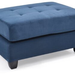 Stylish Contemporary Ottoman - Navy Blue
