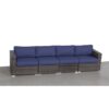 Outdoor Wicker Patio Sofa Set With Feet, 4 Piece Modular Design, Weather Resistant Rattan - Espresso - Image 4