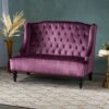 Nurturing - Upholstered Loveseat With Wing Back And Diamond Tufting - Raisin - Image 2