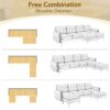 Modern Velvet L - Shape Convertible Sectional Sofa With Movable Ottoman - Yellow - Image 4