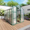 Newly Marketed Gain Height Windproof Aluminum Greenhouse 6 X 10 Ft Polycarbonate Greenhouse Raised Base And Anchor Aluminum Heavy Duty Walk - In Greenhouses For Outdoor Backyard In All Season - Green - Image 7