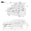 Versatile Pull Out Sofa Sleeper 3 In 1 With Wing Table & USB Charge Linen, Compact Design - Beige - Image 2