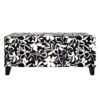 Luxury Storage Ottoman With Floral Patterned Fabric, Soft Close Hinges, Multi Functional Footrest & Seat - Black Floral / White - Image 16