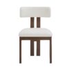 Contemporary 7 Piece Dining Set With Upholstered Armless Chairs And Metal Legs - White / Brown - Image 14
