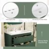 Wall Mounted Bathroom Vanity With Resin Sink, Floating Bathroom Storage Cabinet With 2 Drawers, Bathroom Cabinet - Green - Image 5