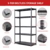 Industrial Metal Shelves 5 Tier Heavy Duty Storage Utility Rack Adjustable - Gunmetal Black - Image 15