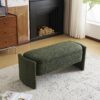 Elegant Long Shaped Storage Ottoman Bench, Boucle Material, Simple And Grand Design - Dark Green - Image 2