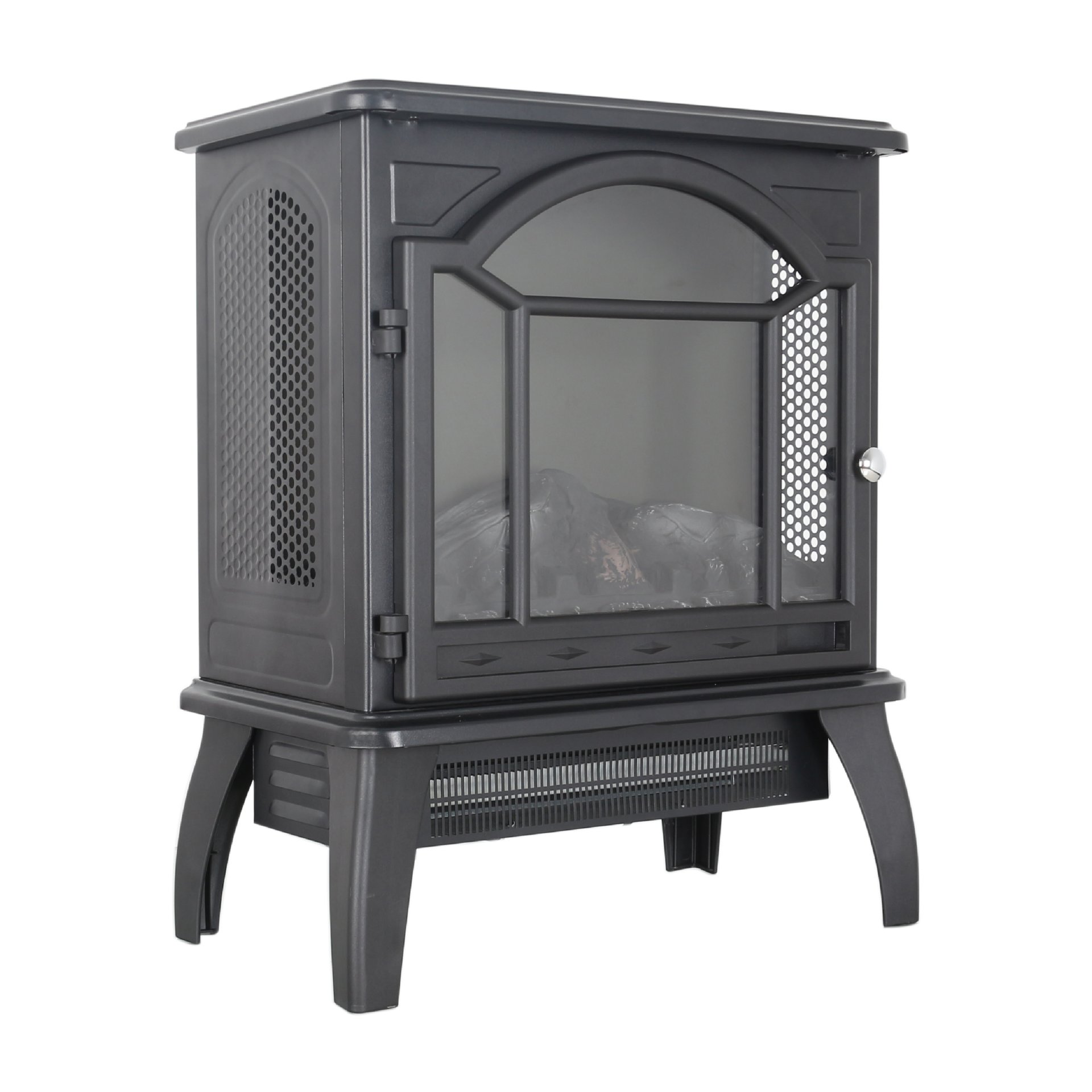 18" 3D Flame Electric Infrared Quartz Fireplace Stove With Remote Control - Antique Black - Image 12