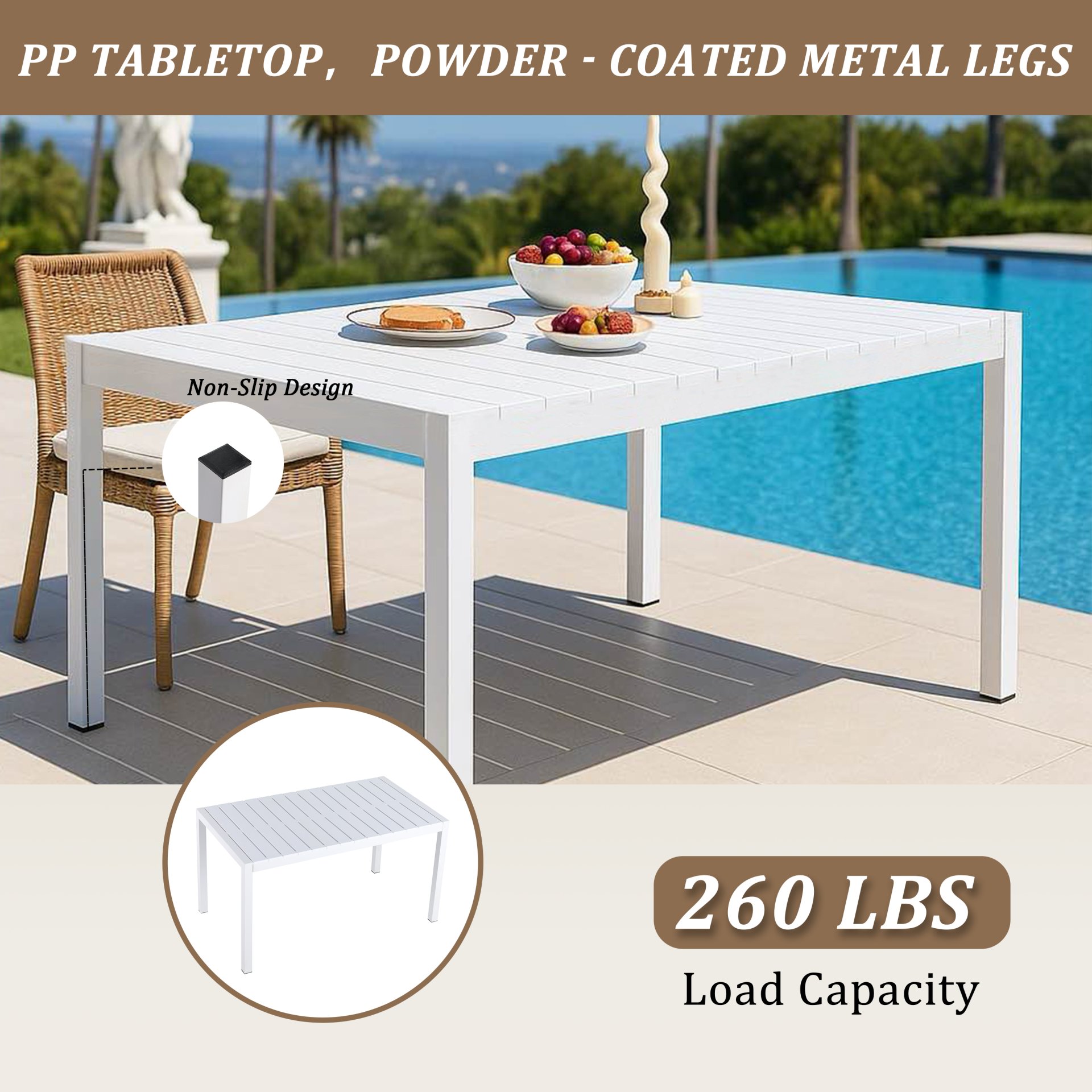 2 Pack Lounge Chair Set With Folding Square Table - Pale Green / White - Image 5