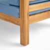 Outdoor Club Chair, Acacia Wood Patio Chair With Fabric Cushion For Backyard, Poolside, Garden Or Porch - Pecan / Blue - Image 12