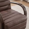360° Swivel Accent Chair With Armrests, Comfy Lounge - Brown - Image 10