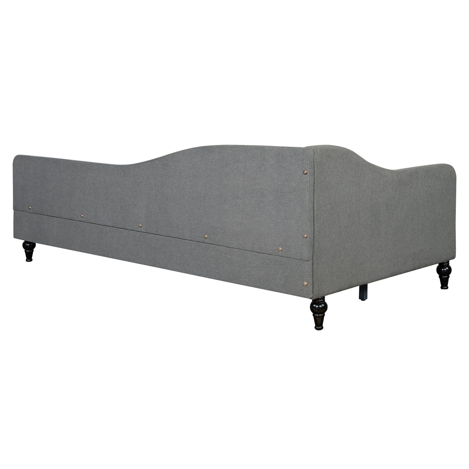 Twin Size L Shaped Linen Daybed With Legs - Gray - Image 10
