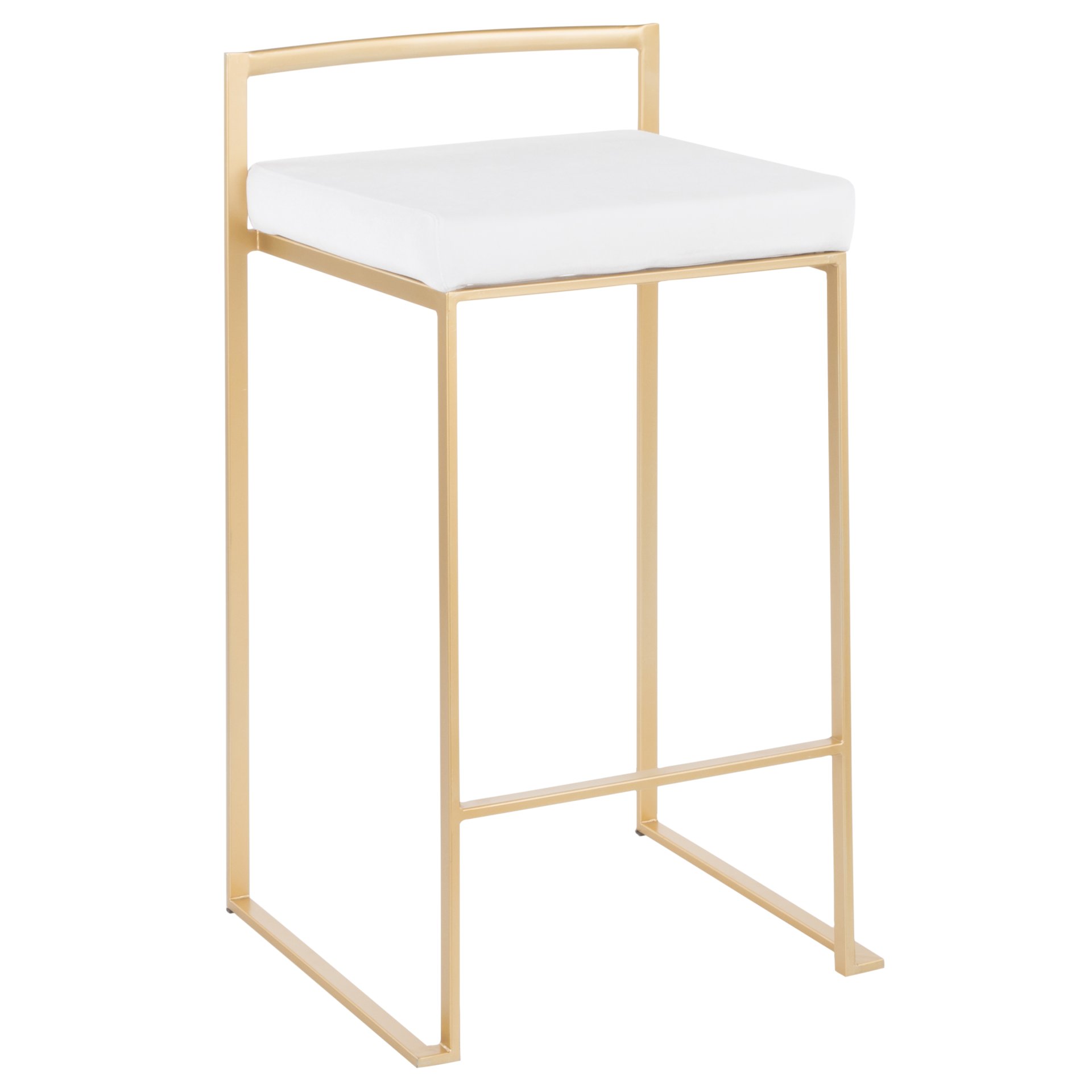 Fuji - Contemporary Stackable Counter Stool (Set of 2) - Gold / White - Image 2