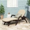 Mikael - Wicker Like Chaise Lounge With Cushion For Outdoor Relaxation - Dark Brown - Image 4