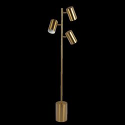 Harmony - Floor Lamp With Rotary Switch Triple Spots Block Base - Gold