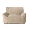 Allea - Velveteen Bean Bag Chair With Armrests, Comfortable Velvet Seating - Taupe - Image 5