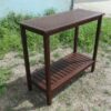 Workstation For Garden Balcony Garage, Acacia Console Potting Table - Brown - Image 12