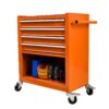 4 Drawers Multifunctional Tool Cart With Wheels - Orange - Image 11