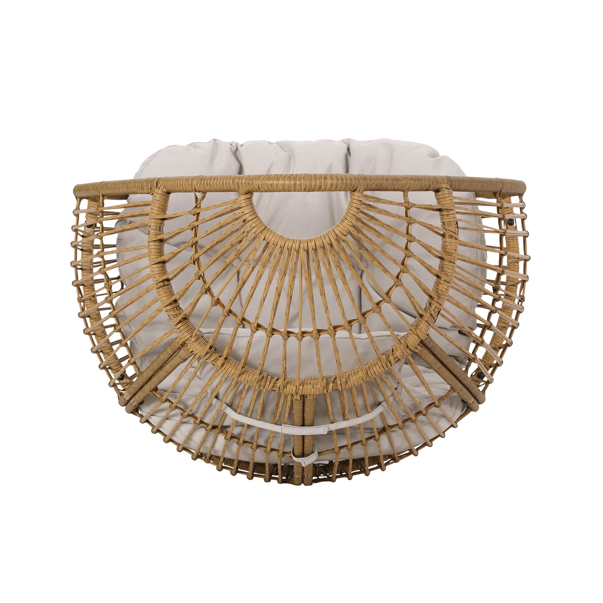 Basket Chair With Teardrop Shape And Water Resistant Cushion - Natural - Image 8