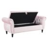 Luxurious Velvet Multifunctional Storage Ottoman Bench With Pillow - Pink - Image 7