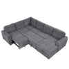 U-Shaped Sofa Sectional Sofa Pull-Out Sofa Bed With A Storage Chaise Lounge, Charging Devices For Living Room - Gray - Image 21
