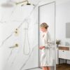 Shower System Set With Brass Valve, 10" Rain Shower, Handheld, Bathtub Spout - Brushed Gold - Image 7