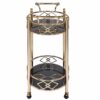 Ottesen - Glass Serving Cart - Black / Gold - Image 3