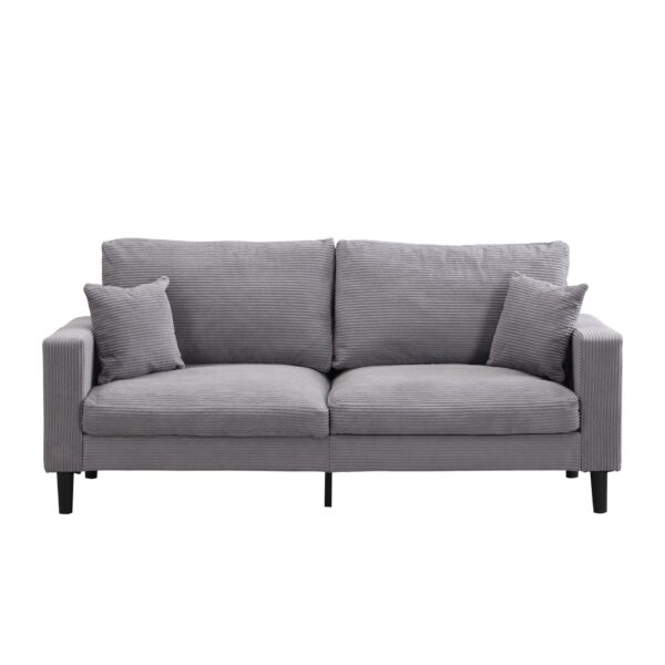 Modern Upholstered Resilience Three Seater Sofa, Comfy Wooden Frame - Light Gray