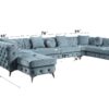 Zerah - Sectional Sofa With 7 Pillows - Dusty Blue - Image 7