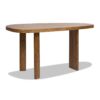 Melvin - Modern Oak Oblong Oval Console Desk - Cafe Brown Oak - Image 11