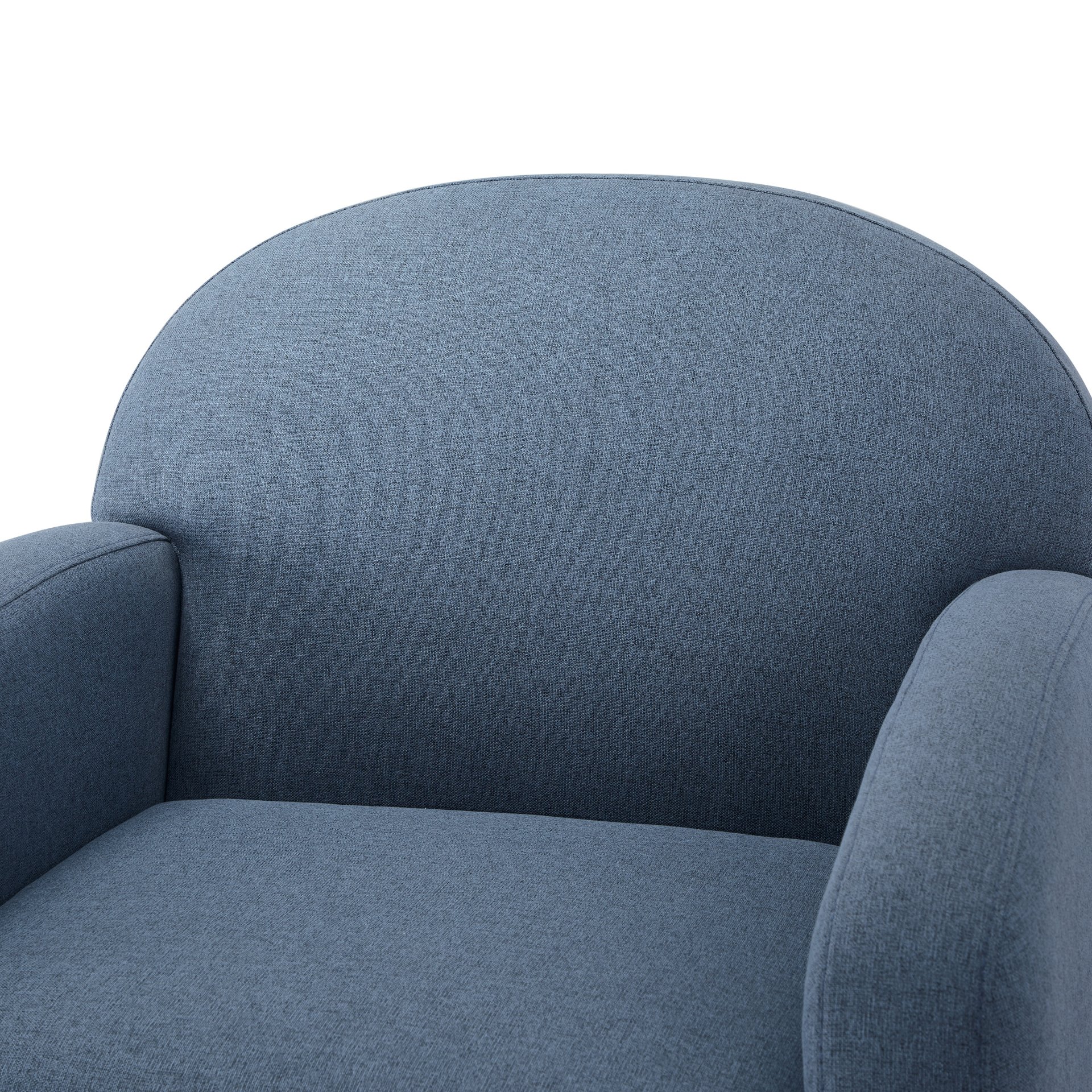 Eddie - Modern Swivel Chair With 360 Degree Functionality In Hemp Like Fabric - Blue - Image 4
